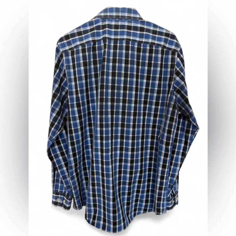 Men Banana Republic Camden Fit Noniron Plaid Button Down Dress Shirt Size Medium